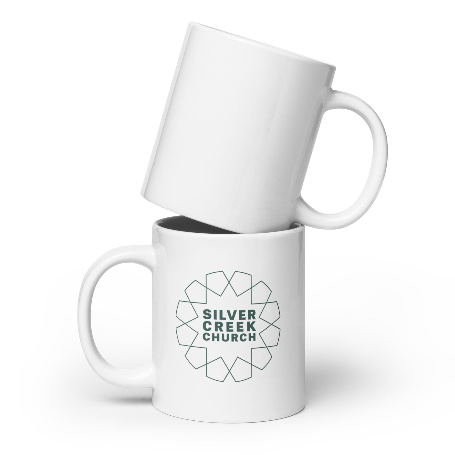 Outline Icon Logo White Glossy Mug 20 oz.